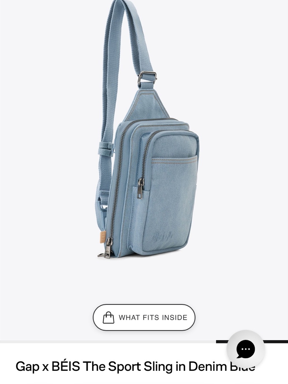 Gap x BEIS Denim Blue Sport Sling Bag